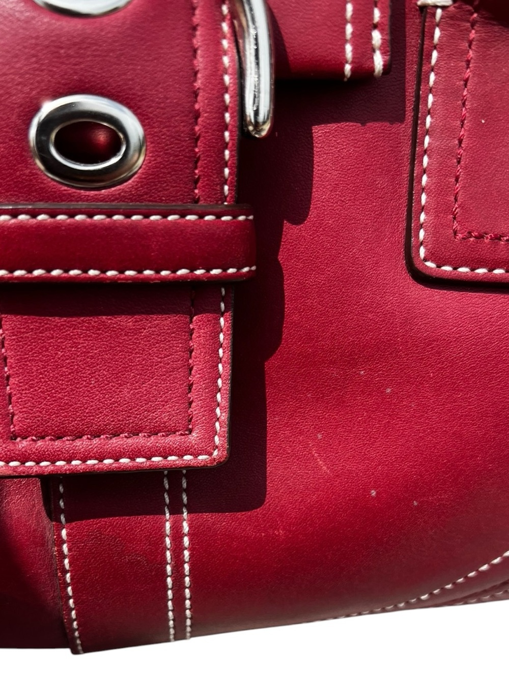 Coach Burgundy Red Leather Satchel with Silver Hardware - Picture 11 of 14